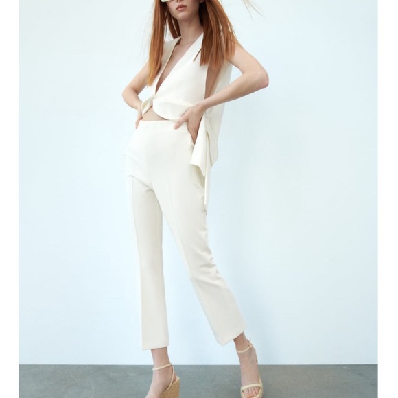 White Zarah casual pants - Picture 1 of 8